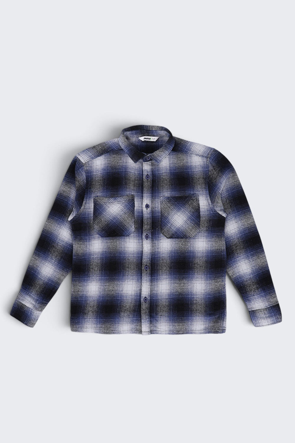 Tweens Boys Navy Checked Flannel Shirt