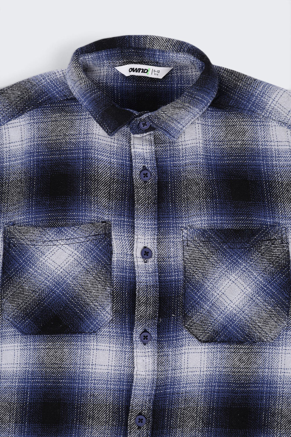 Tweens Boys Navy Checked Flannel Shirt