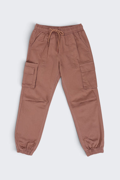Tweens Boys Brown Cargo Jogger Pant