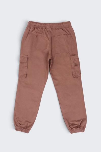 Tweens Boys Brown Cargo Jogger Pant