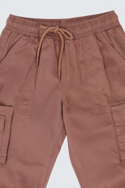 Tweens Boys Brown Cargo Jogger Pant