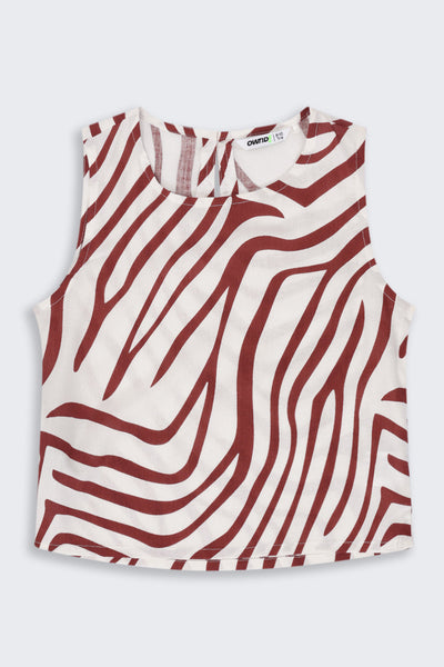 Tweens Girls Brown Zebra Print Co-Ord Set