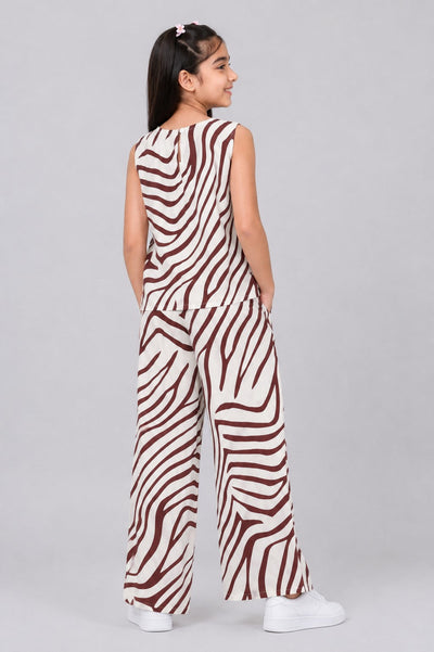 Tweens Girls Brown Zebra Print Co-Ord Set