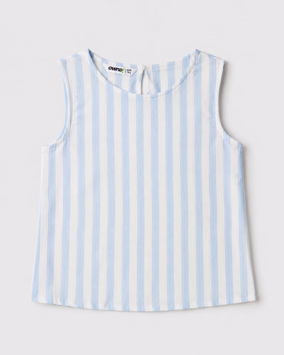 Tweens Girls Light Blue Striped Co-ord Set