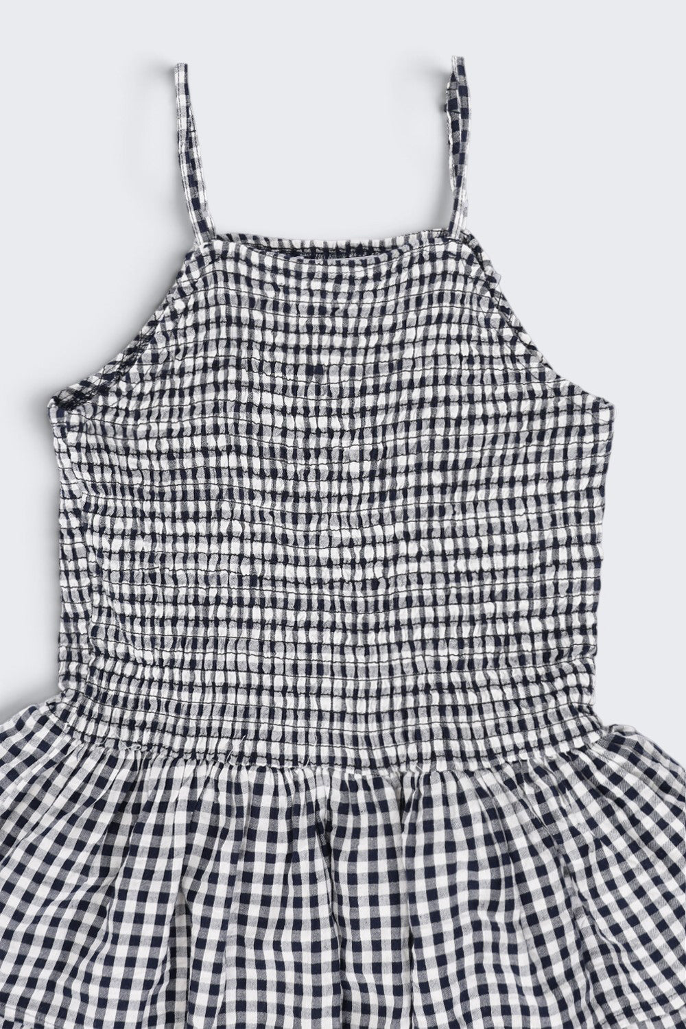 Tweens Girls Black Gingham Tiered Sleeveless Dress