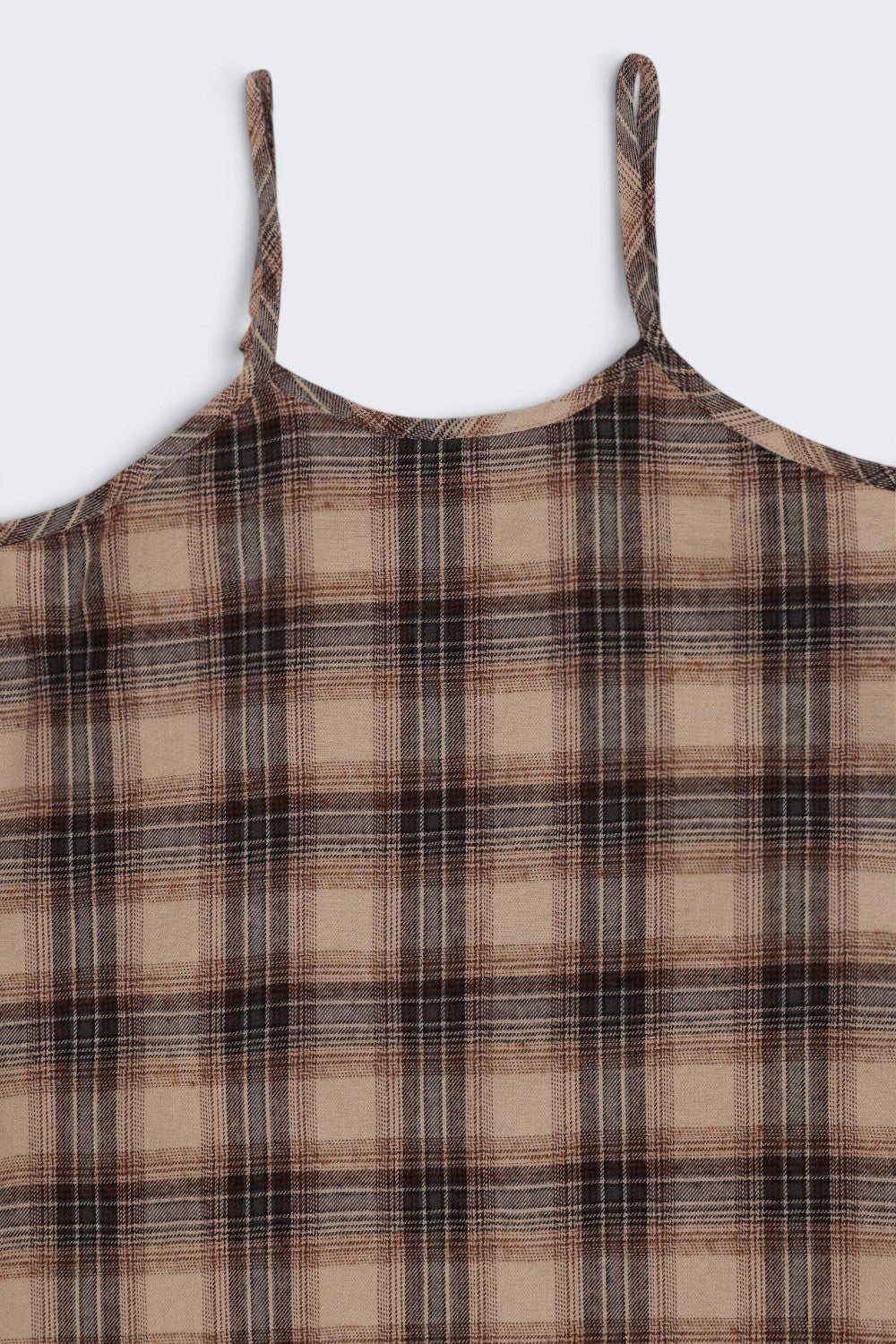 Tweens Girls Brown Checked Layered Pinafore Dress and T-Shirt