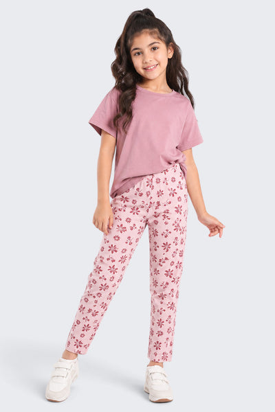 Tweens Girls Regular Fit Pink Floral Legging
