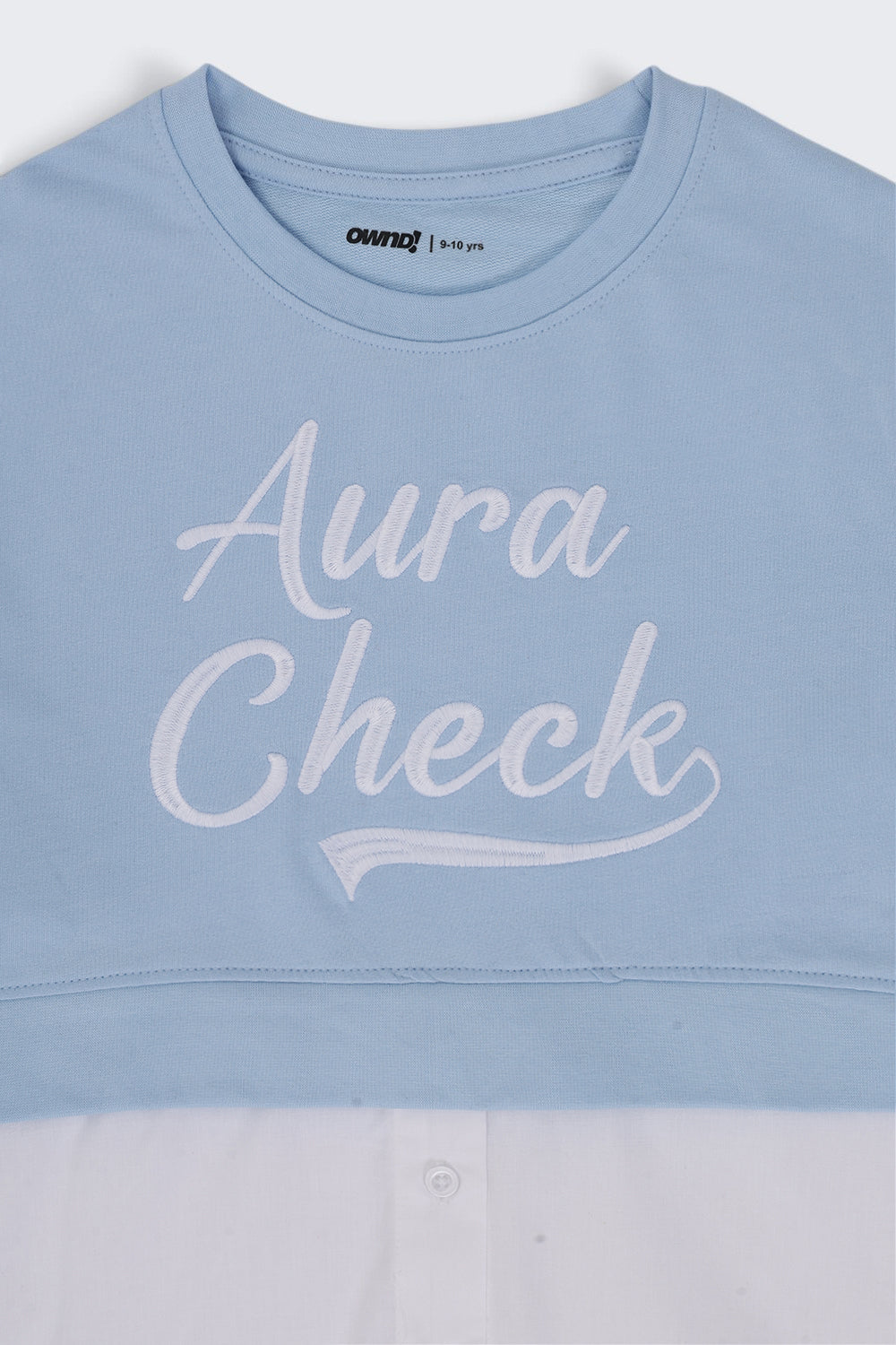 Tweens Girls Light Blue Layered Shirt Style Sweatshirt