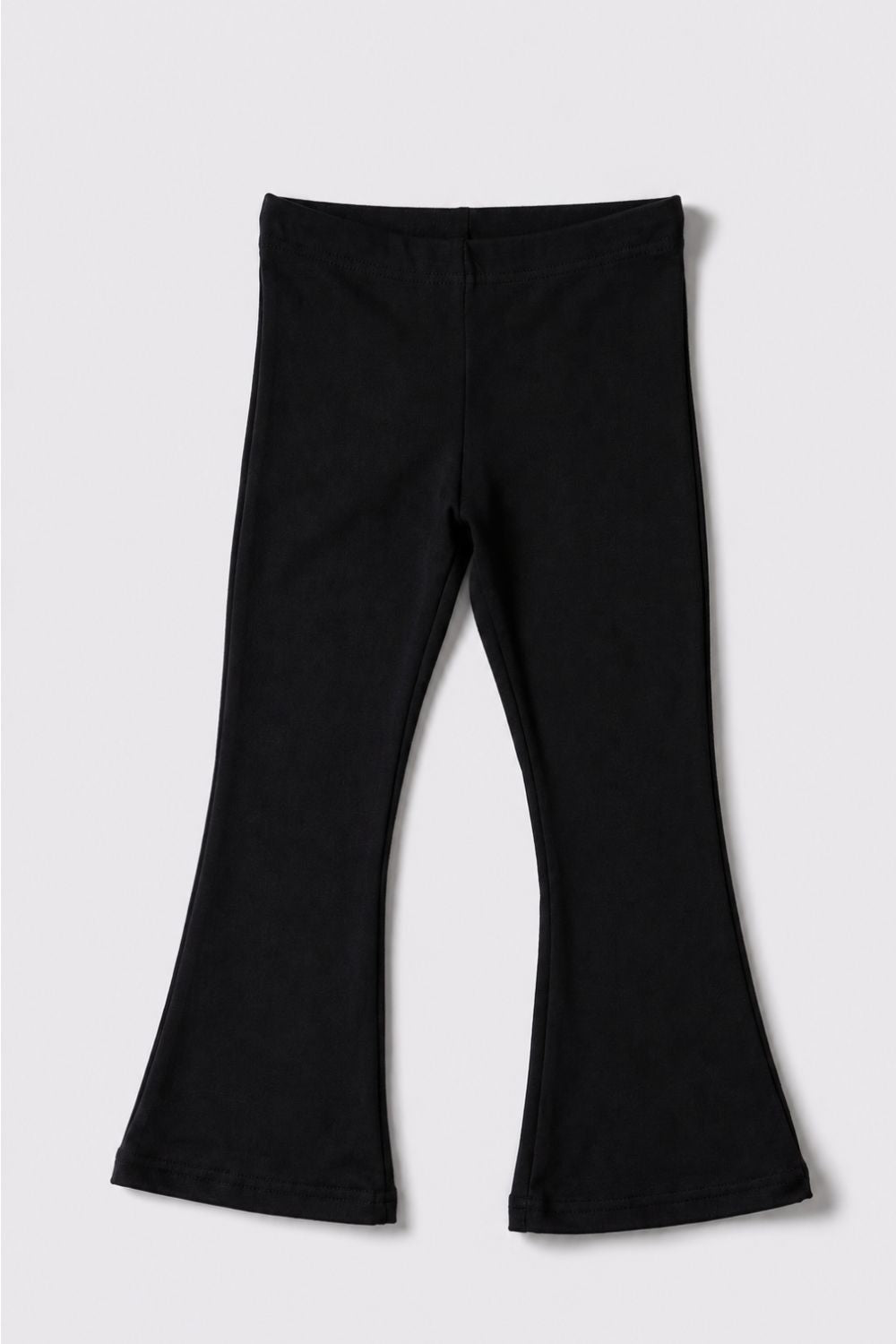 Girls Flared Black Solid Leggings