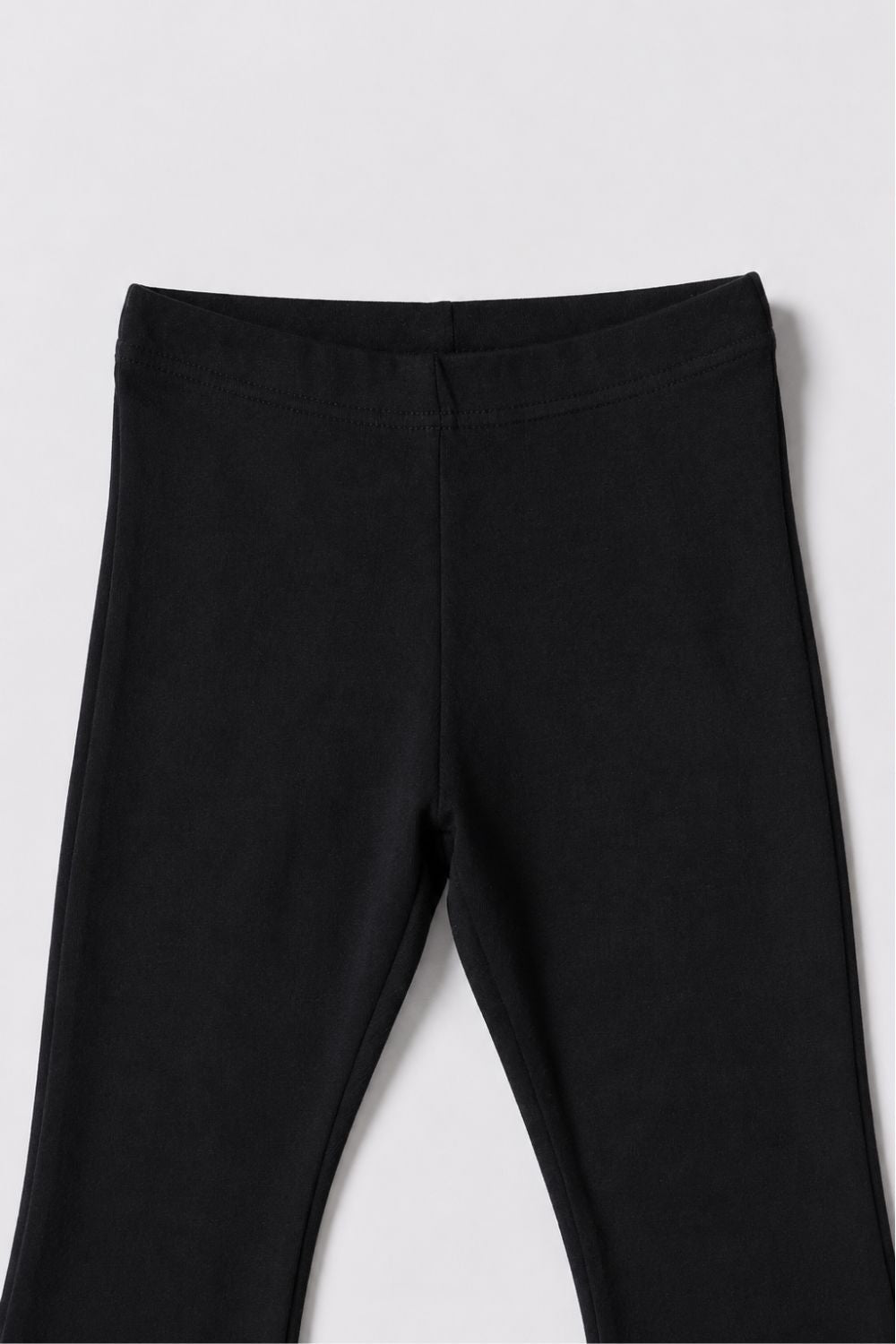 Girls Flared Black Solid Leggings