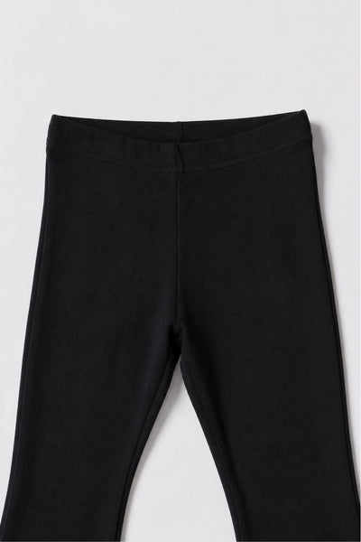 Girls Flared Black Solid Leggings