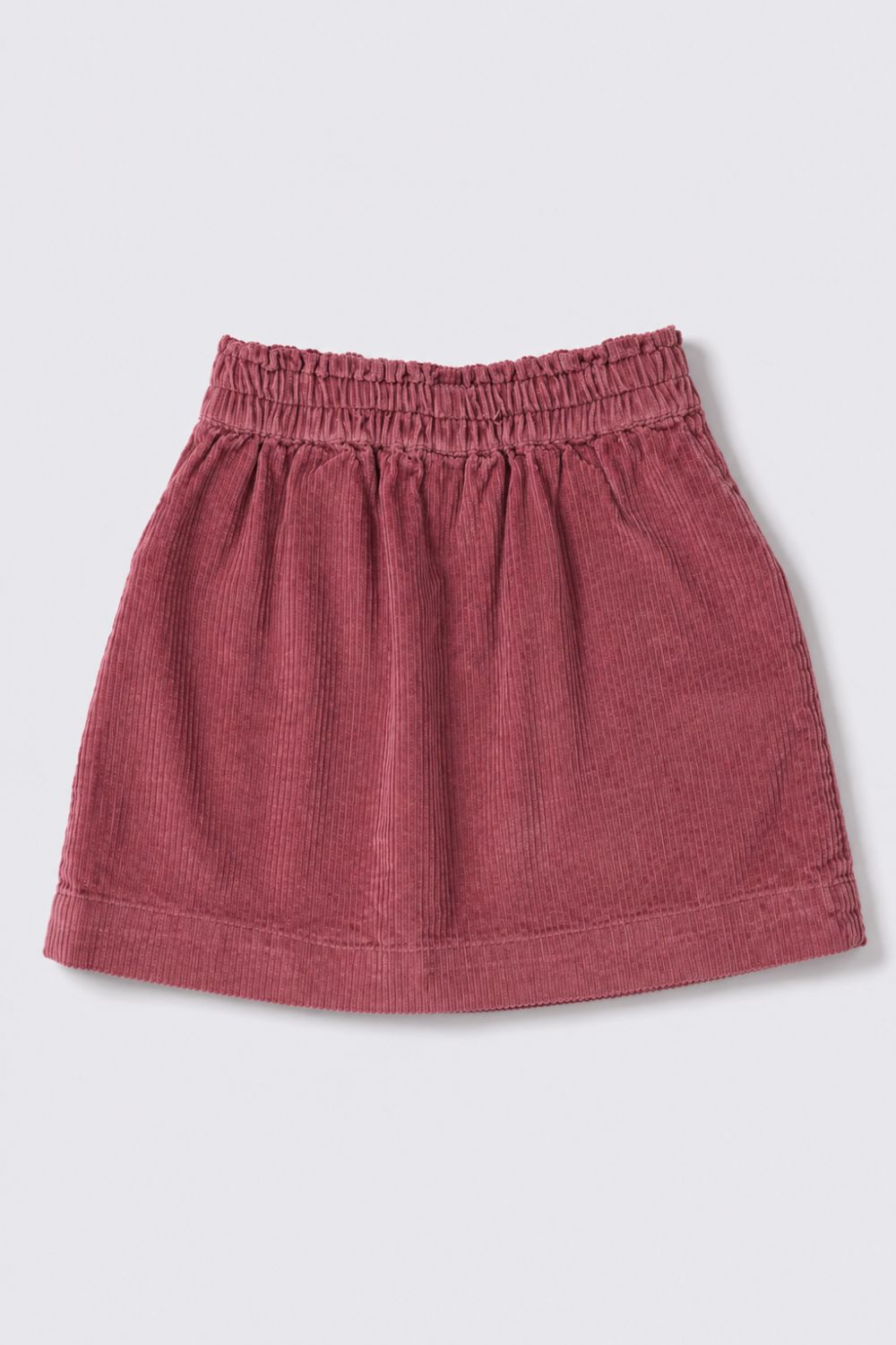 Girls Regular Fit Pink Courdroy Skirt
