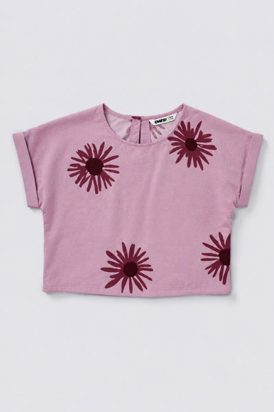 Girls Boxy Pink Floral Top