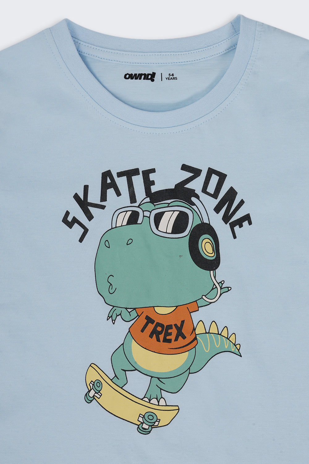 Boys Regular Fit Light Blue Cartoon T-Shirt
