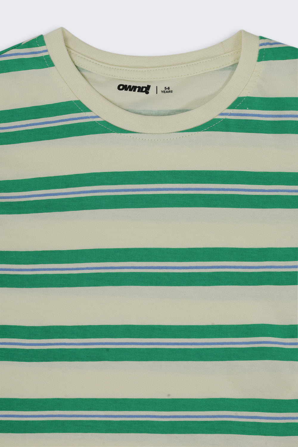 Boys Regular Fit Green Striped T-Shirt