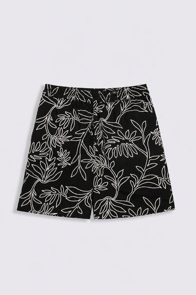 Tweens Girls Regular Fit Black Tropical Co-ord Set