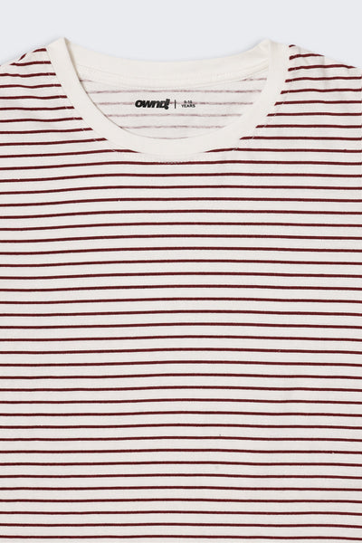Tweens Girls Regular Fit White Striped T-Shirt