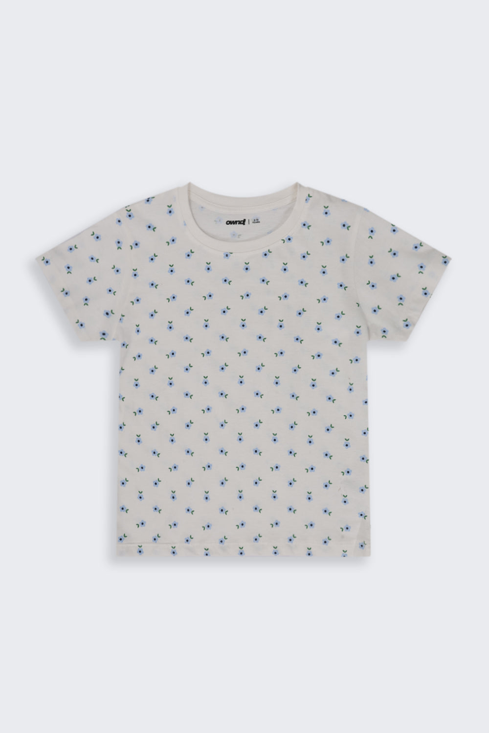 Tweens Girls Regular Fit White Floral T-Shirt