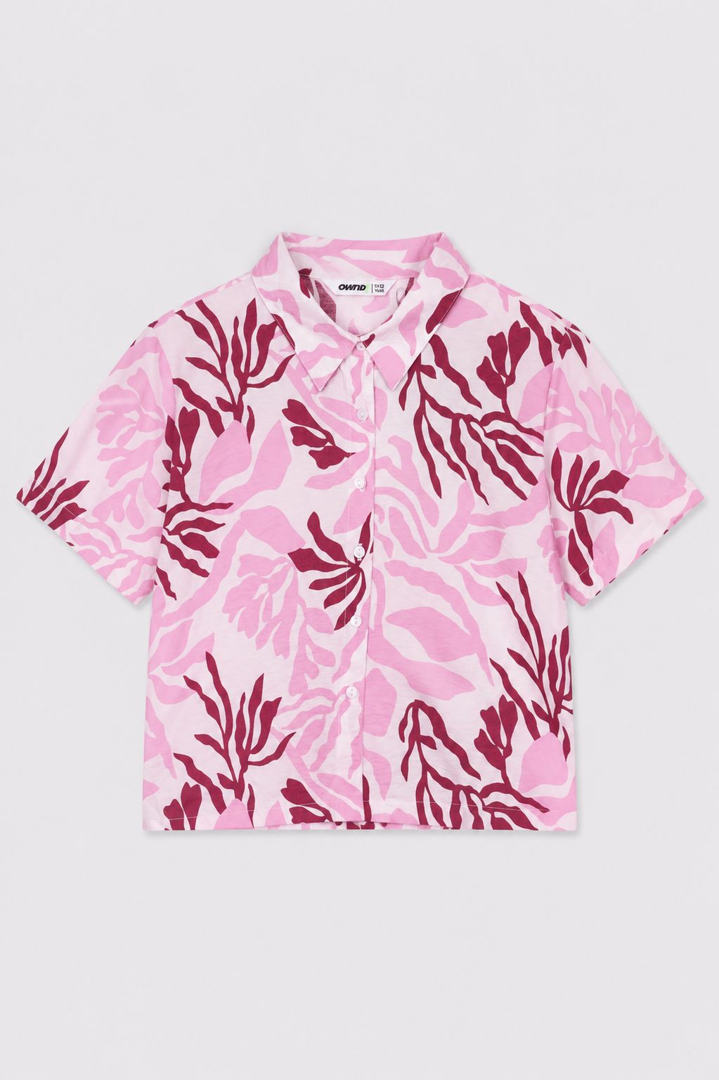 Tweens Girls Boxy Fit Pink Tropical Casual Shirt