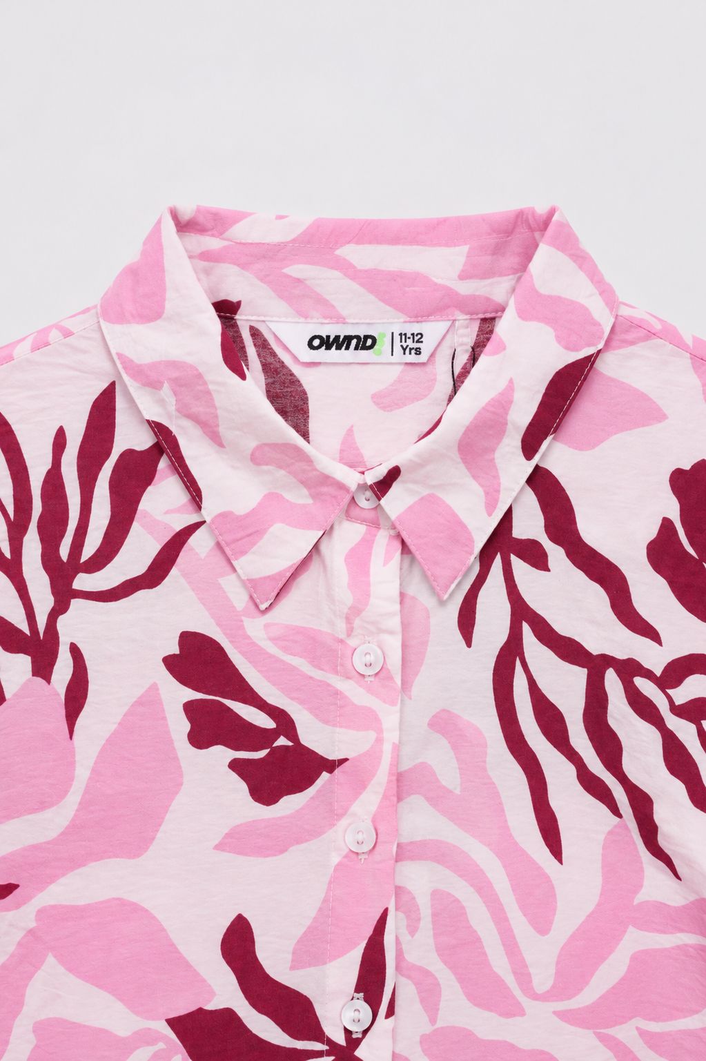 Tweens Girls Boxy Fit Pink Tropical Casual Shirt