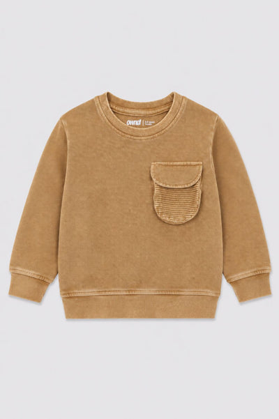 Boys Regular Fit Tan Solid Sweatshirt