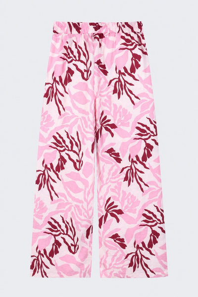 Tweens Girls Wide Leg Pink Printed Pants