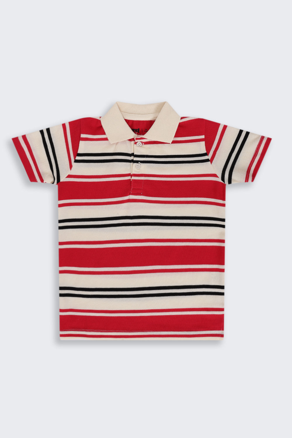 Boys Regular Fit Red Striped T-Shirt