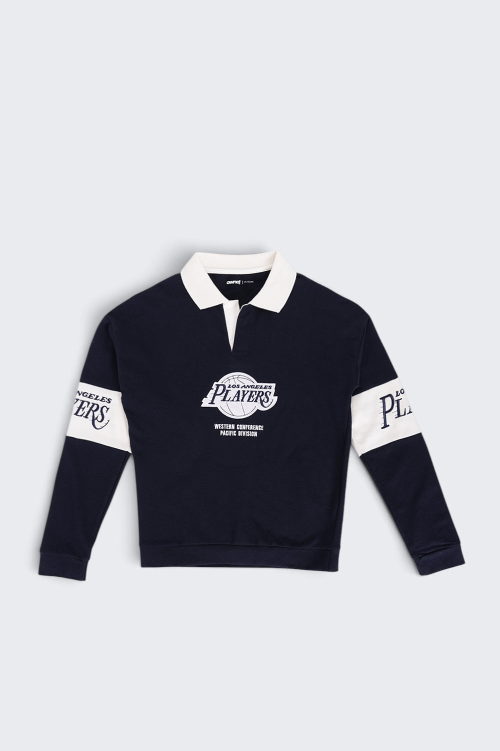 Tweens Boys Navy Logo Polo Collar Sweatshirt