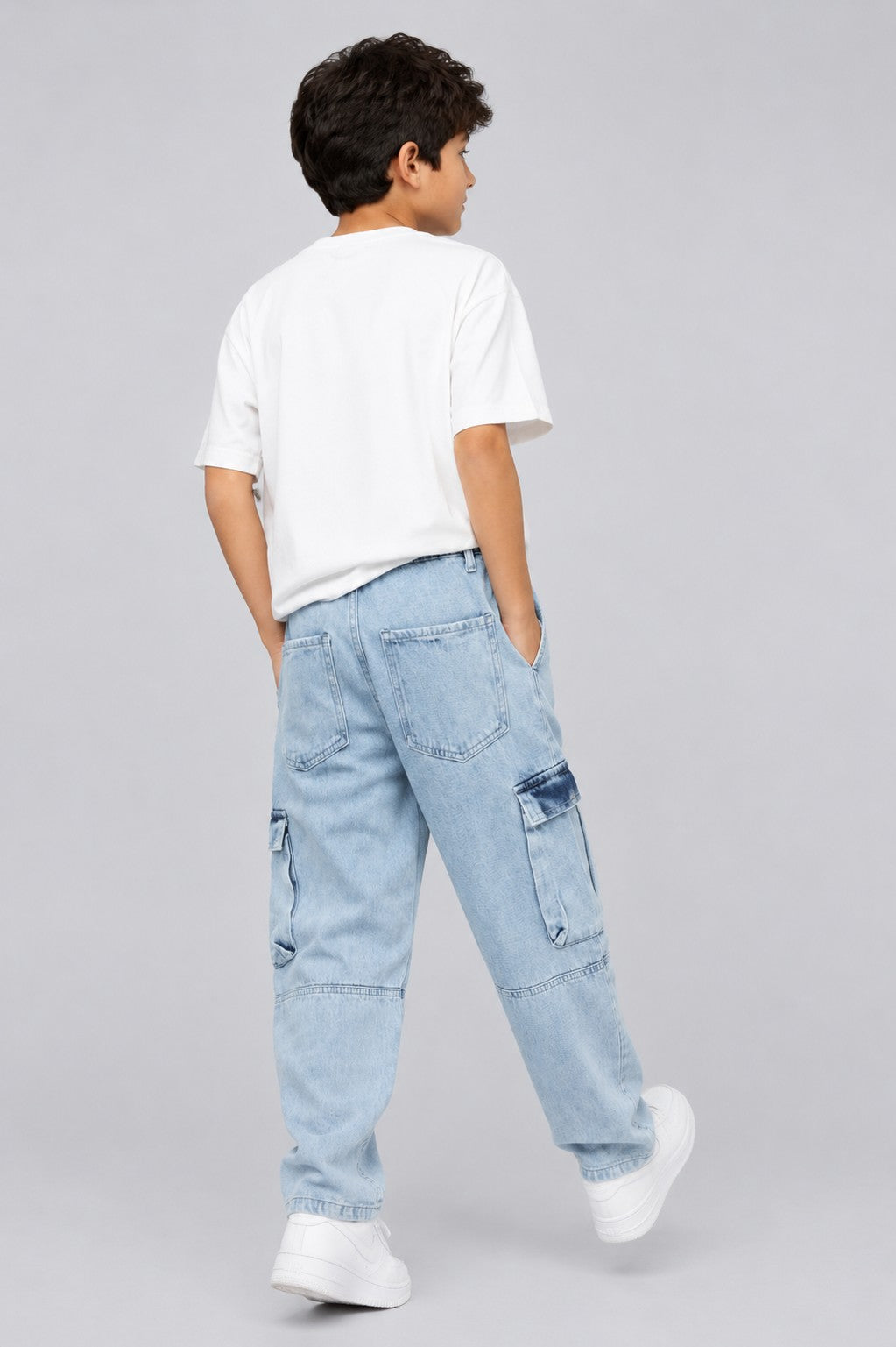 Tweens Boys Light Blue Cargo Jeans