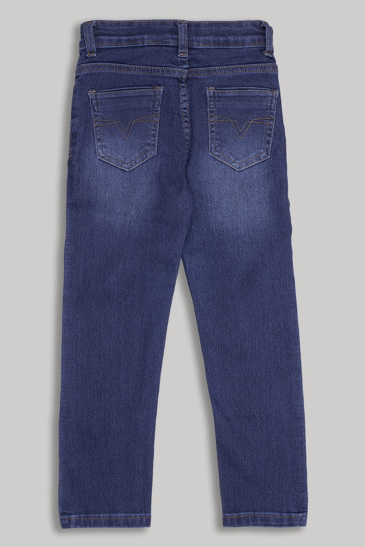 Medium Blue Solid Regular Fit Jeans For Boys