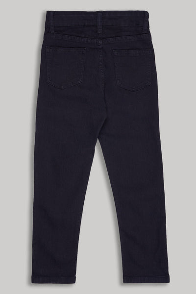 Black Solid Regular Fit Jeans For Girls