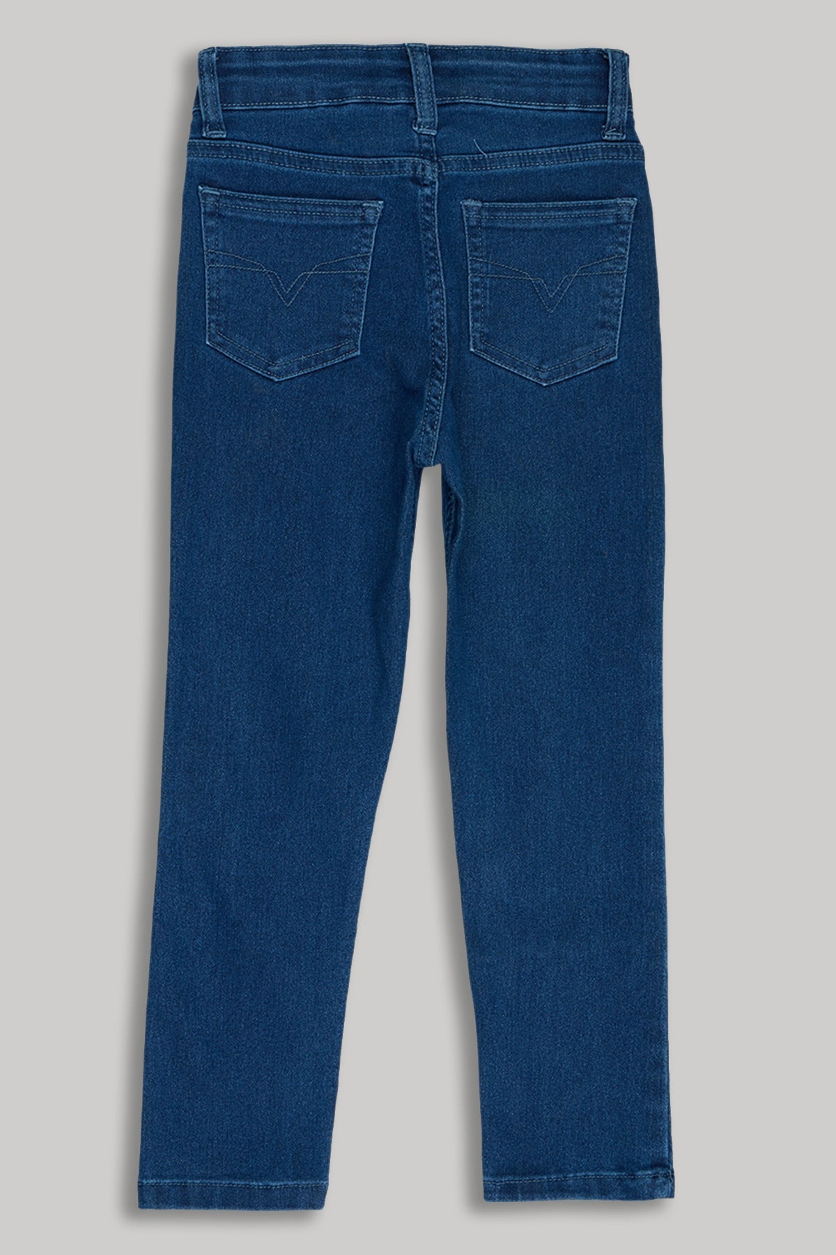 Navy Solid Regular Fit Jeans For Girls