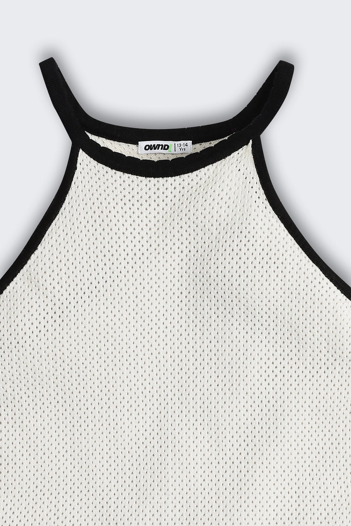 White Self Design Regular Fit Top For Tweens Girls