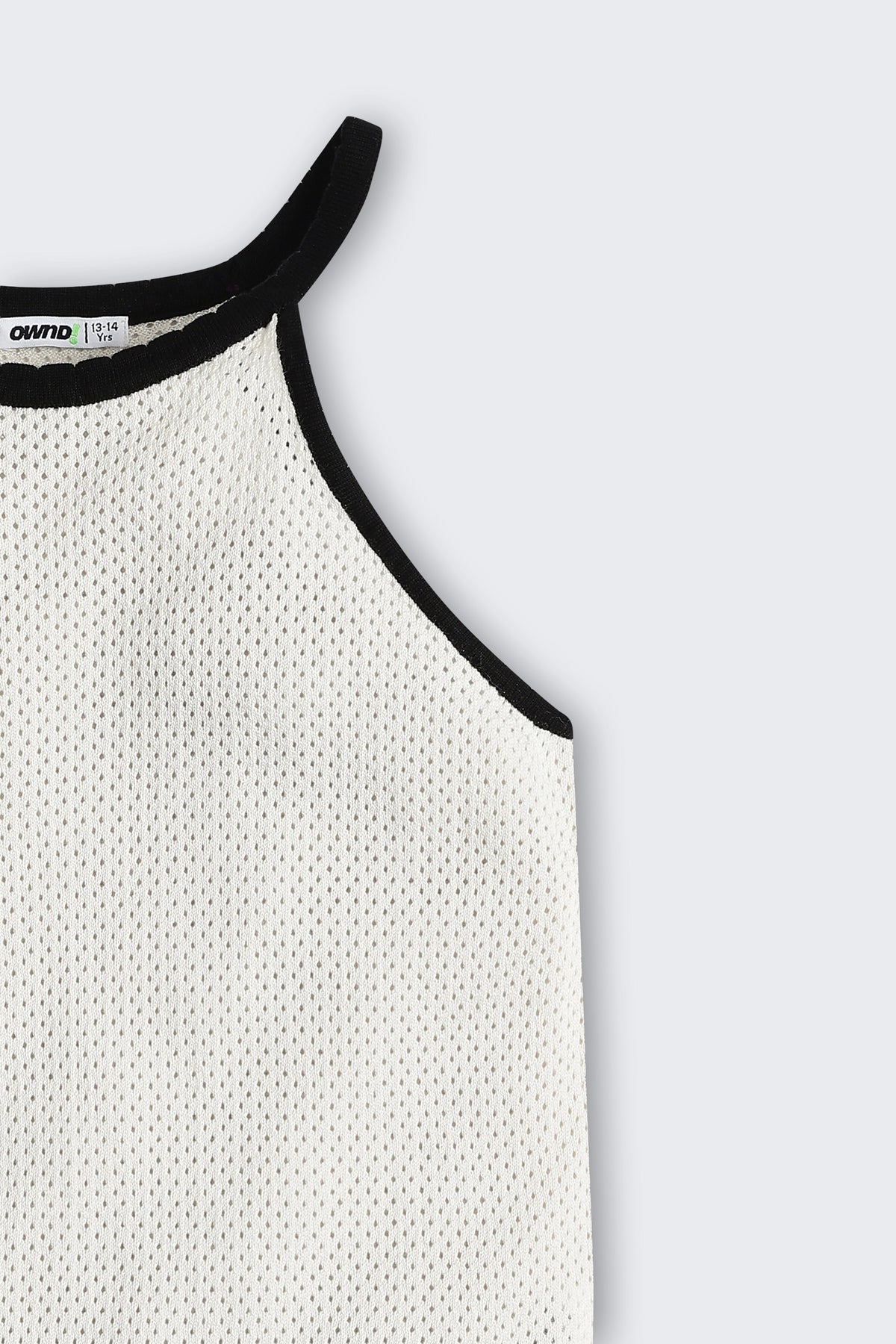 White Self Design Regular Fit Top For Tweens Girls