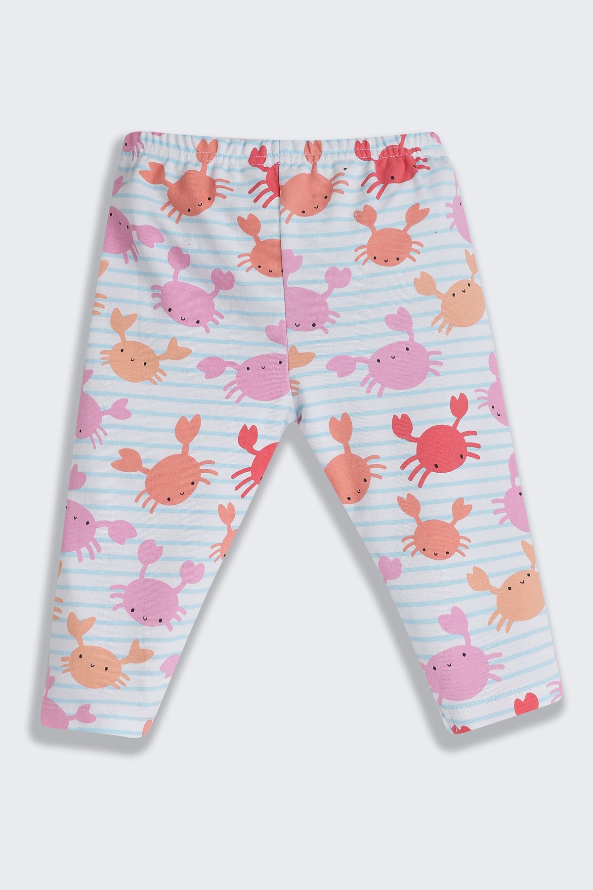 Multi-coloured Crabs Printed Regular Fit Co-ord Set For Infant Girls