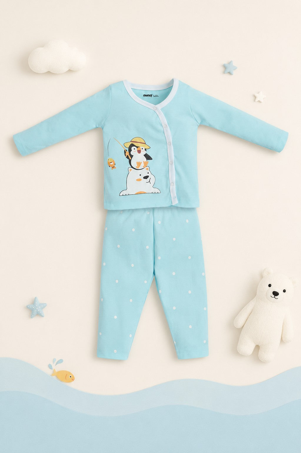 Cute Animal Print Cotton Co-ord Set