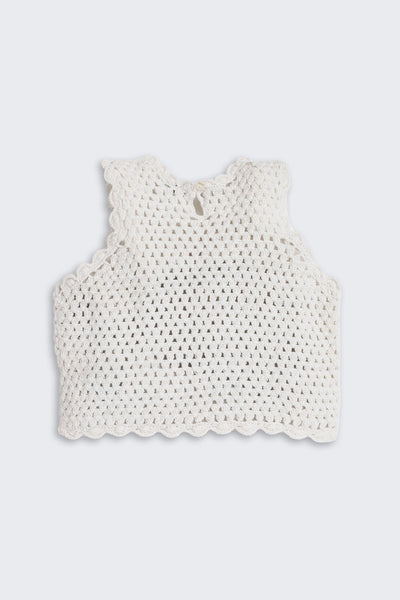 Off White Self Design Regular Fit Top