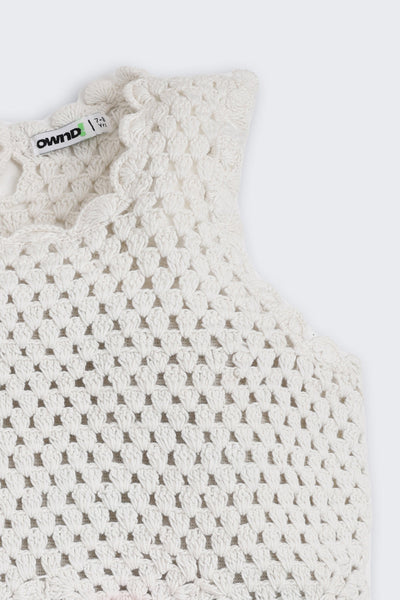 Off White Self Design Regular Fit Top