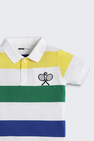 Multi-coloured Chest Printed Regular Fit T-Shirt