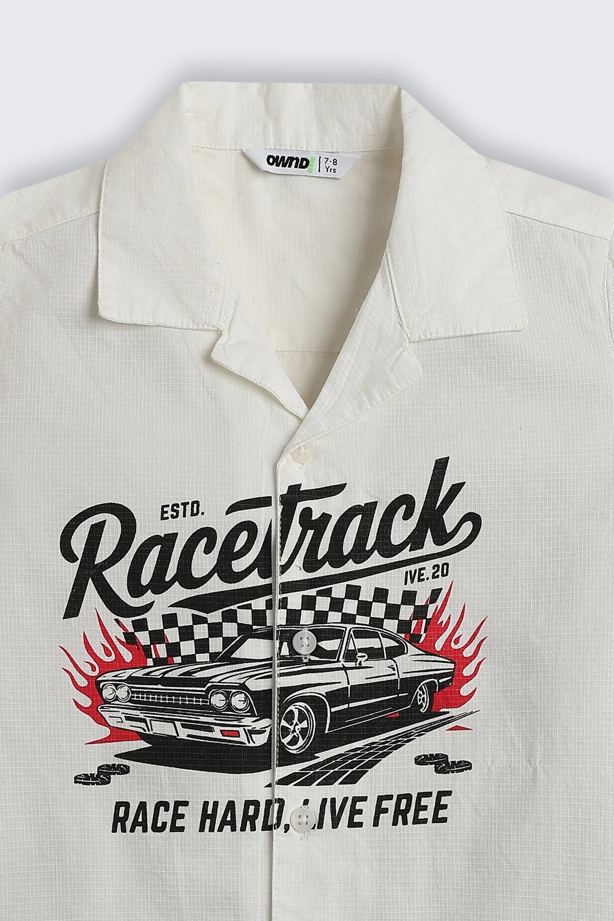 White Graphic Regular Fit Shirt For Boys