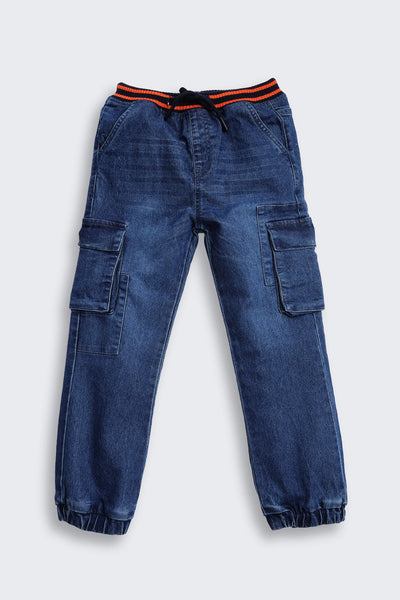 Dark Blue Solid Regular Fit Jeans