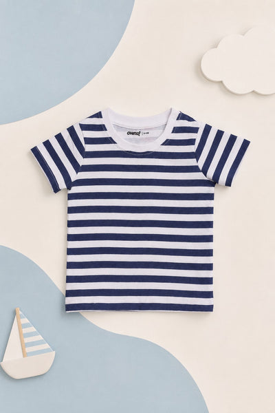 Navy Striped Regular Fit T-Shirt