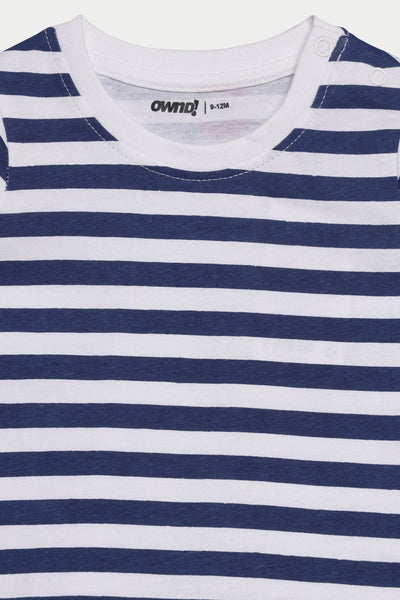 Navy Striped Regular Fit T-Shirt