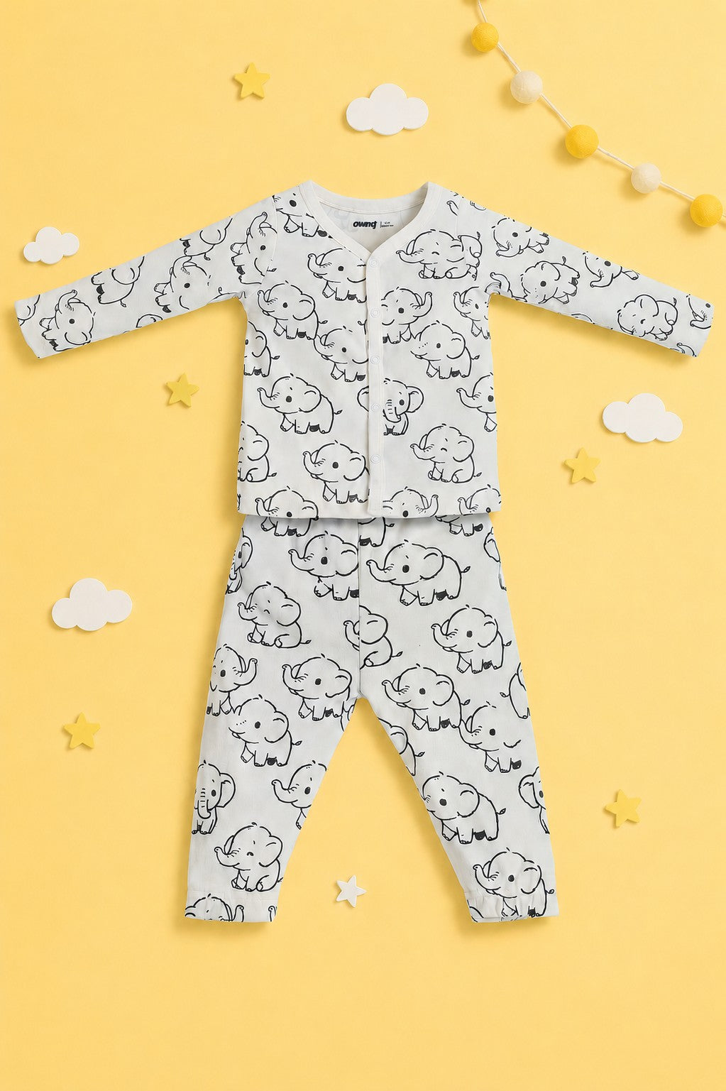 Off White Elephant Graphic Regular Fit Co-ord Set