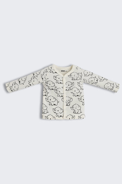 Off White Elephant Graphic Regular Fit Co-ord Set