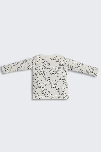 Off White Elephant Graphic Regular Fit Co-ord Set