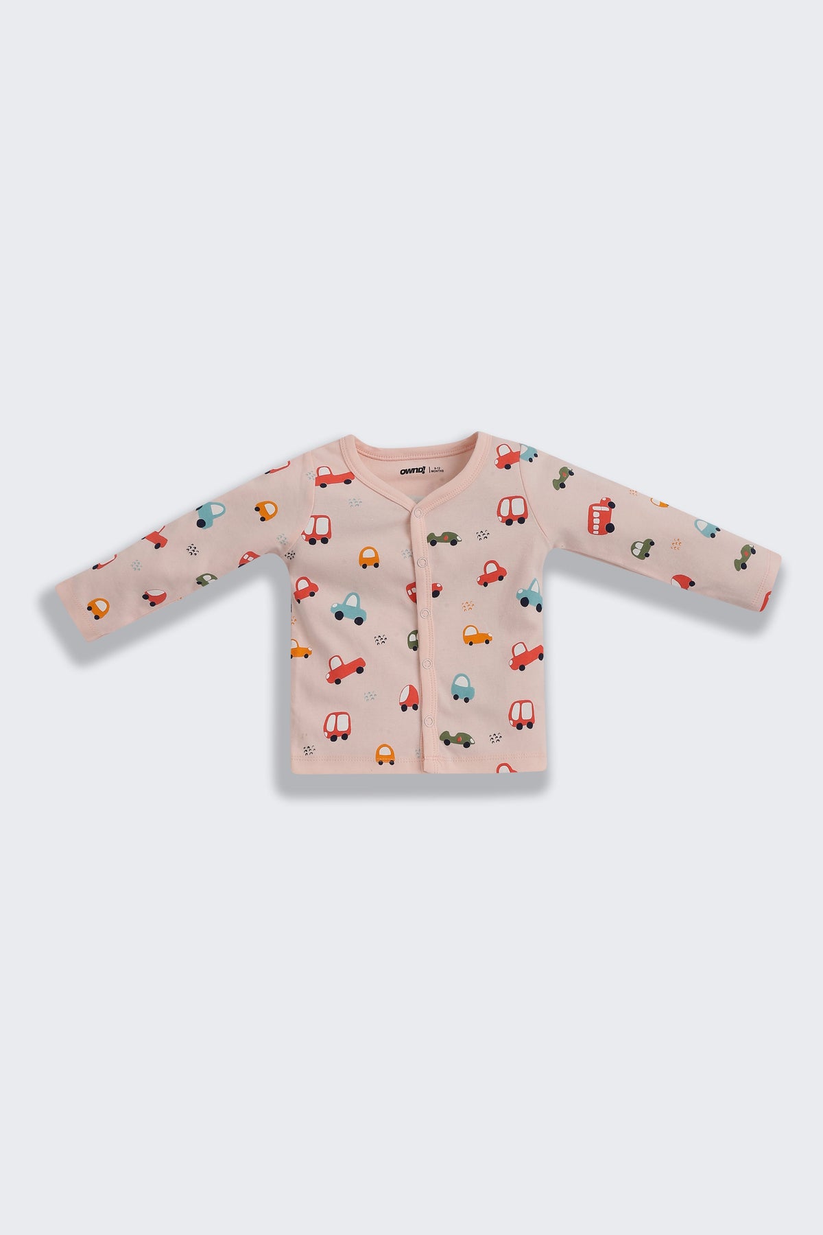 Peach Car Printed Regular Fit Co-ord Set For Infant Boys