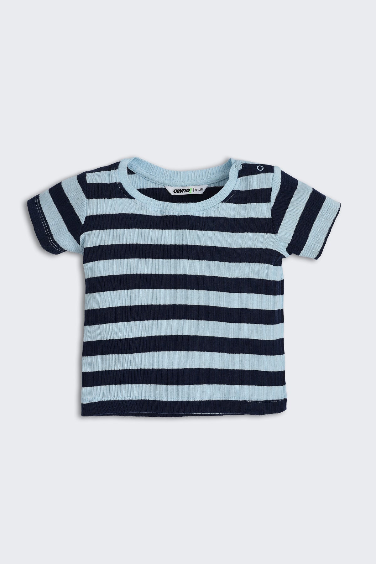 Blue Striped Regular Fit Co-ord Set For Infant Boys
