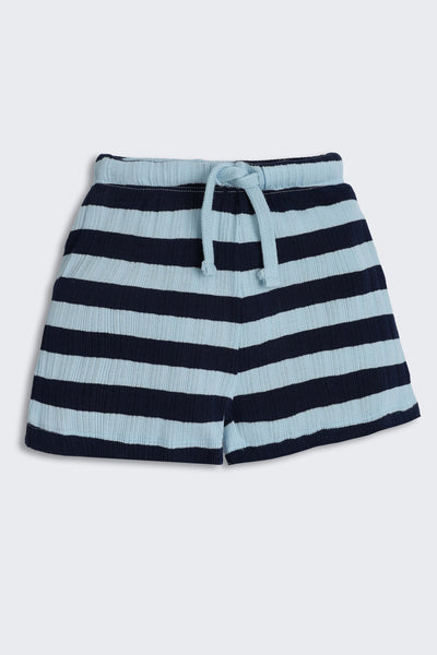 Blue Striped Regular Fit Co-ord Set For Infant Boys