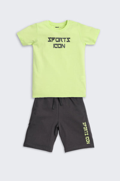 Lime Typographic Regular Fit Co-ord Set